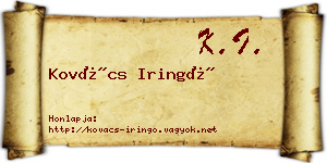 Kovács Iringó névjegykártya
